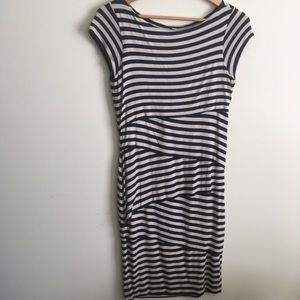 Bailey 44 | Black and White Diagonal Jersey Dress
